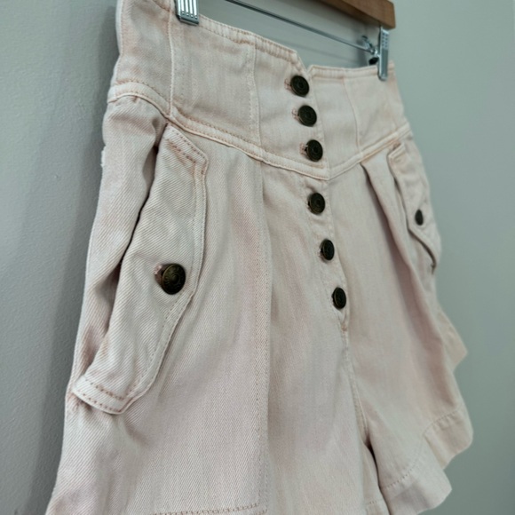 Ulla Johnson Alvin High Waist Denim Shorts Sweetbriar Pink Acid - Picture 4 of 13